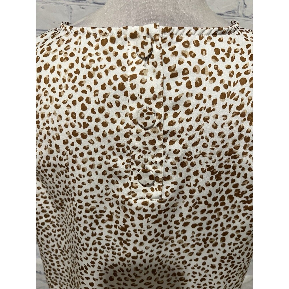 J.Crew women's sleeveless leopard animal print Top With Shell Buttons Size M - Picture 5 of 7